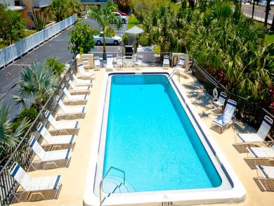 Poolside lounging area